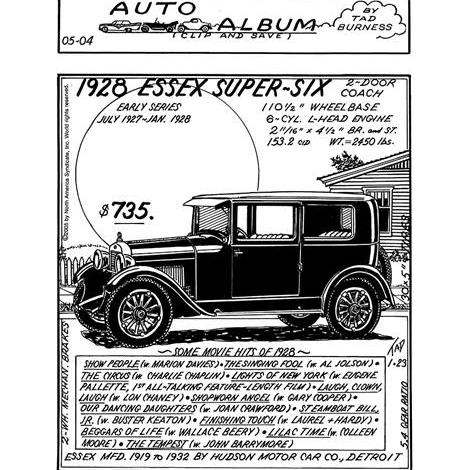 1928 - Essex Super Six 4 Door Sedan Automobile Advertisement